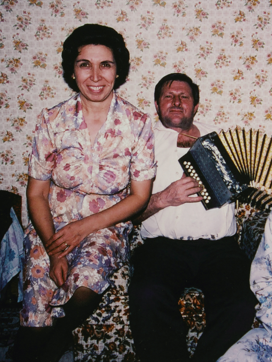 Mel Discepola's Nonna and Nonno who is playing the accordion